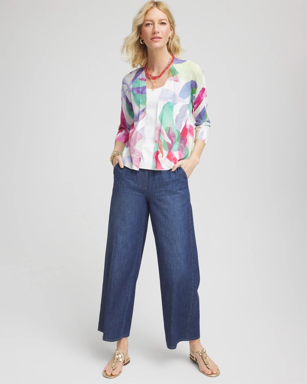 Chico's - Summer Romance Watercolor Cardigan