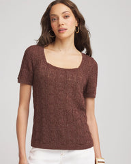 Chico's - Pointelle Square-Neck Pullover Sweater