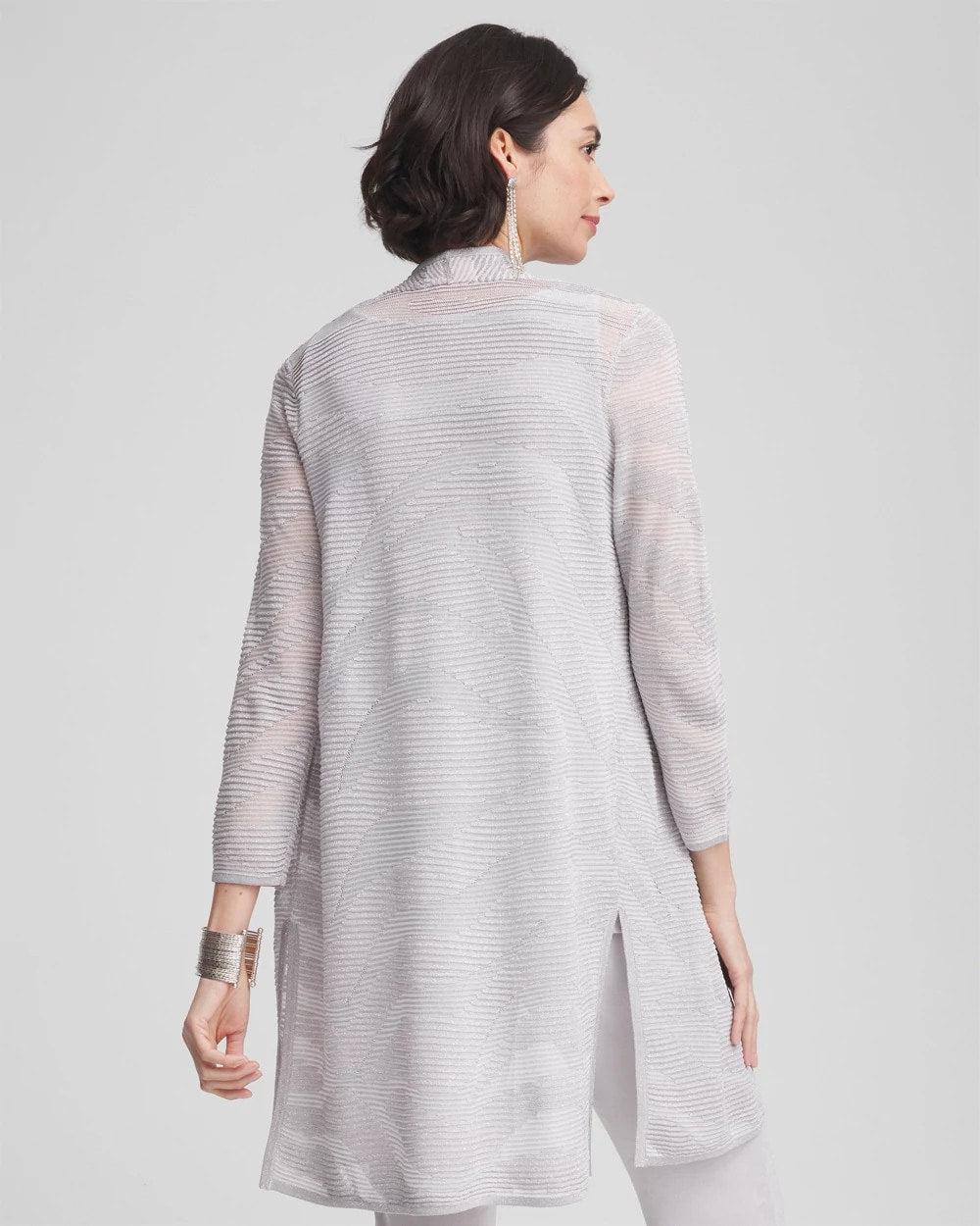 Chico's - Travelers™ Zebra-Motif Metallic Cardigan