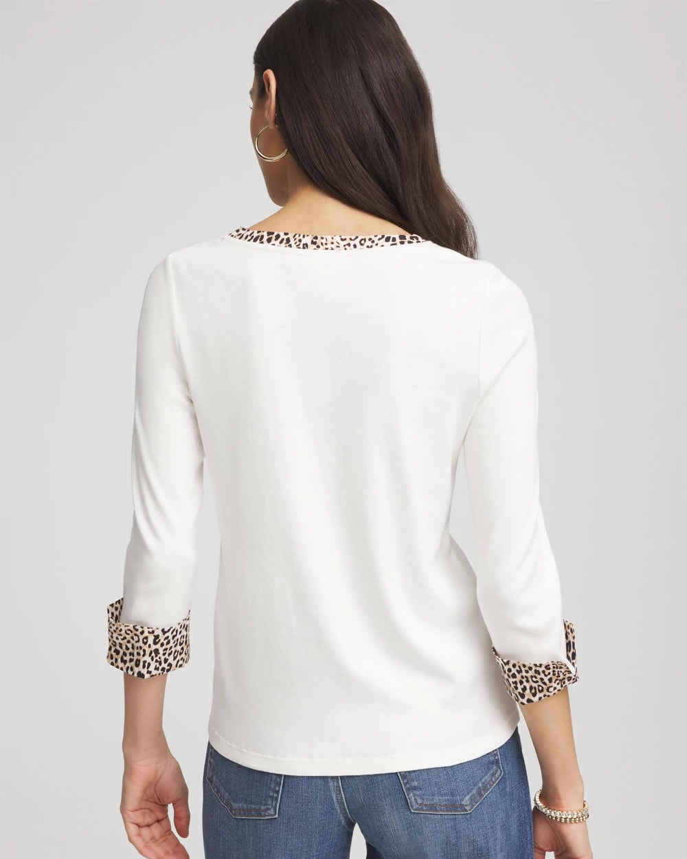 Chico's - Pima Jewel Neck Contrast Tee
