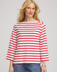Chico's - Bateau Neck Stripe Top