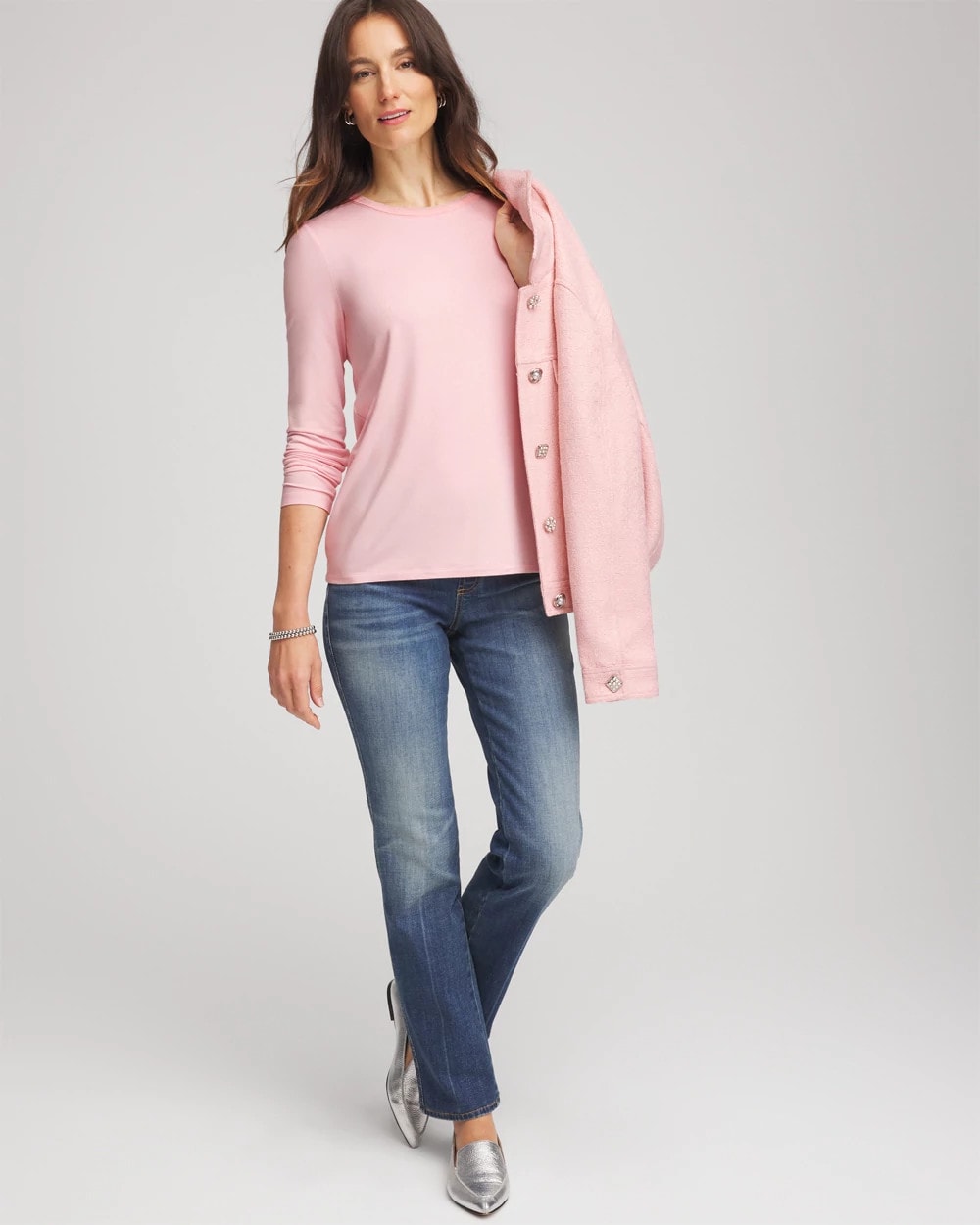 Chico's - Mesh-Trim Touch of Cool™ Layering Tee