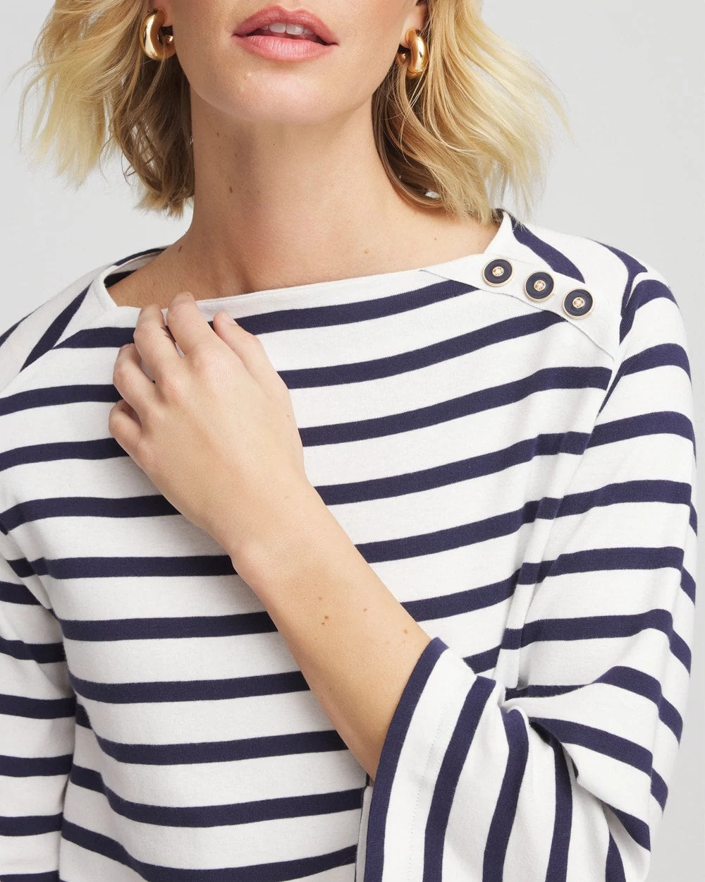 Chico's - Bateau Neck Stripe Top