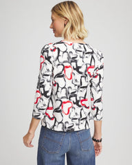 Chico's - Love Brush Button Heart Tee