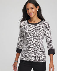 Chico's - Pima Jewel Neck Contrast Tee