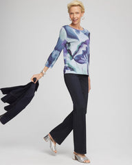 Chico's - Pima Button Sleeve Tee