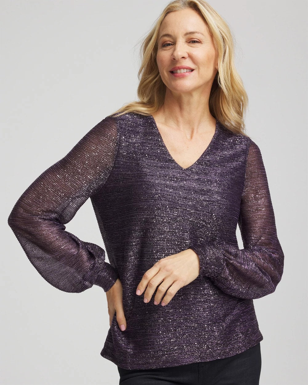 Chico's - Foiled Bodre Top