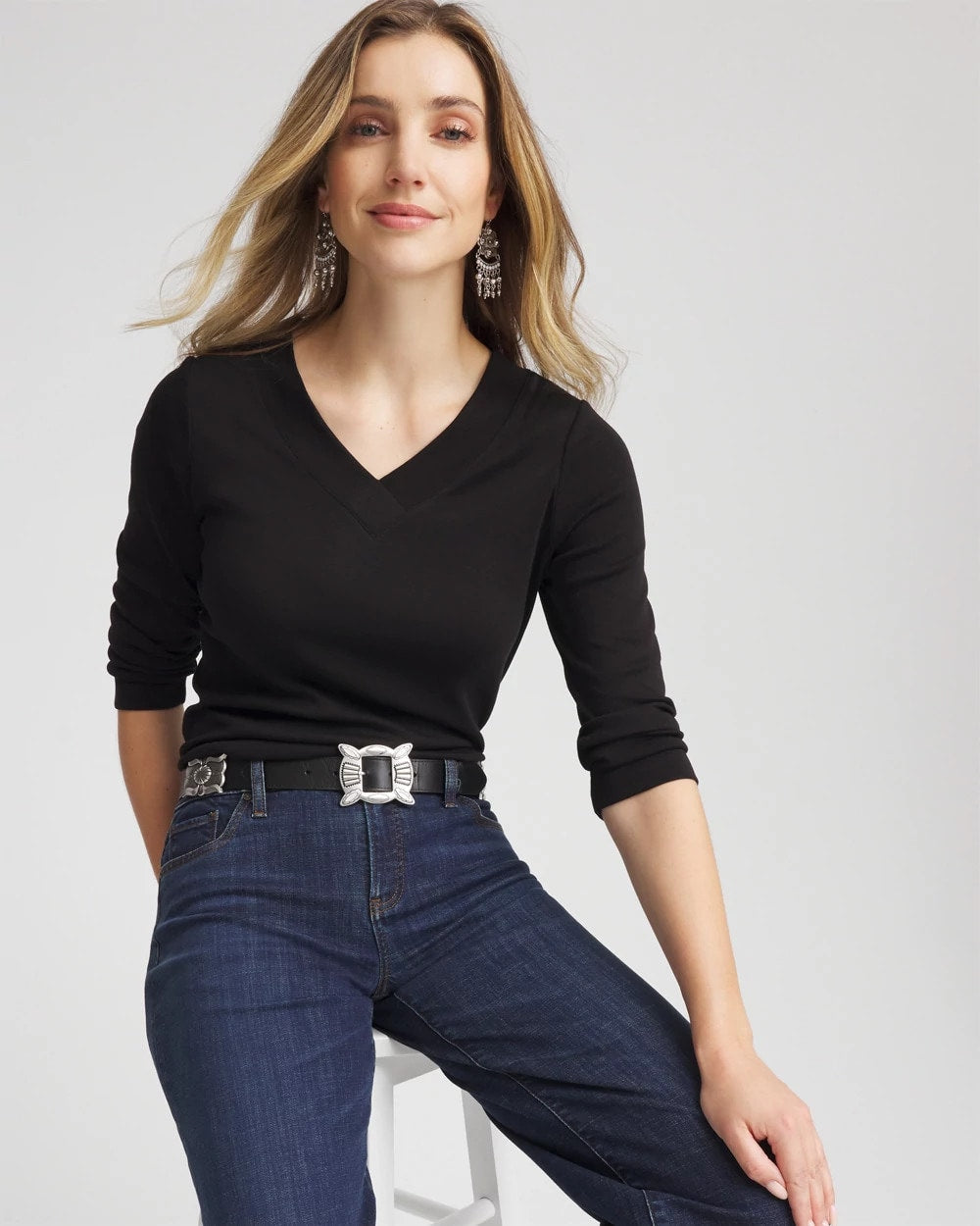 Chico's - Pima Cotton 3/4 Sleeve Tee