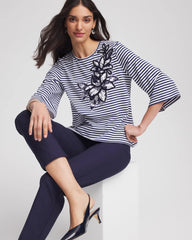 Chico's - Floral Embroidered Tee