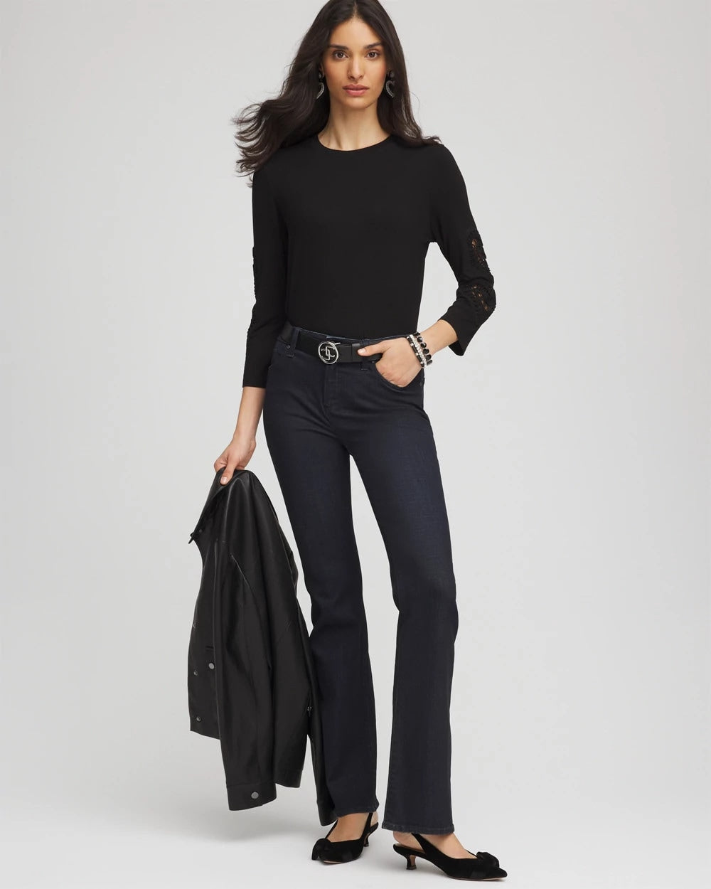 Chico's - Heart Sleeve Detail Tee