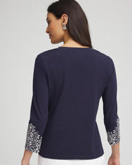 Chico's - Chic Scroll 3/4 Sleeve Perfect Tee