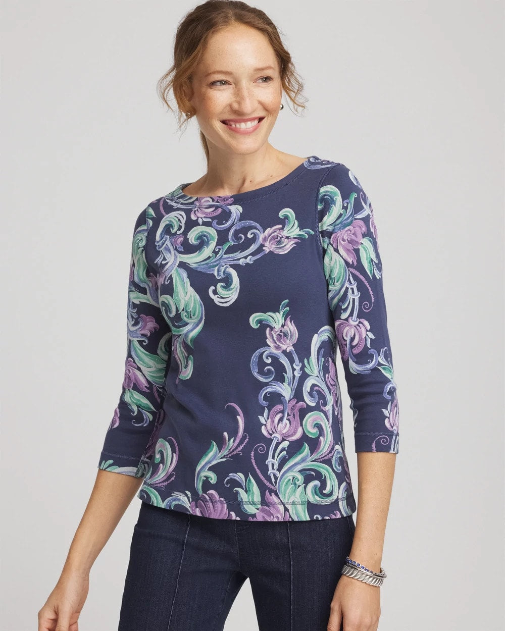 Chico's - Pima 3/4 Sleeve Tee