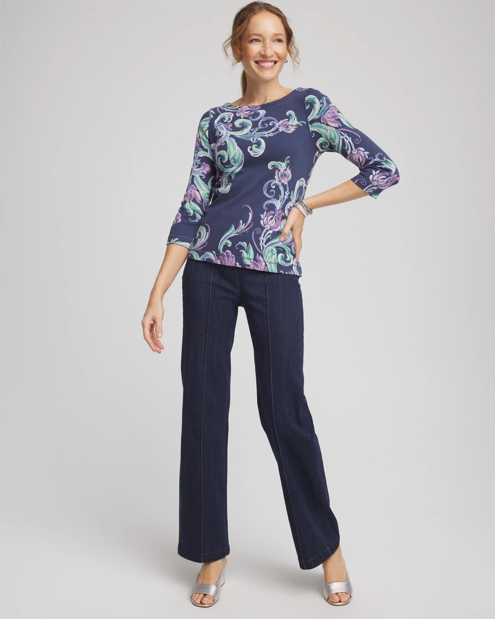 Chico's - Pima 3/4 Sleeve Tee