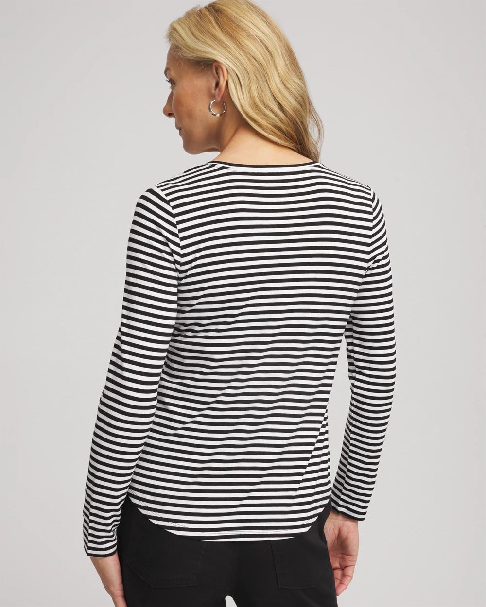 Chico's - Striped V-Neck Layering Tee