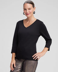 Chico's - 3/4 Sleeve V-Neck Tee