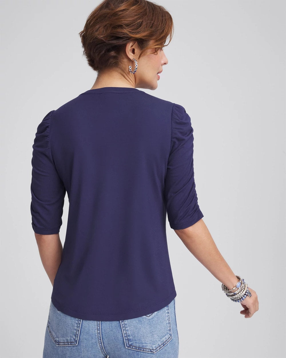 Chico's - Ruched Sleeve Knit Tee