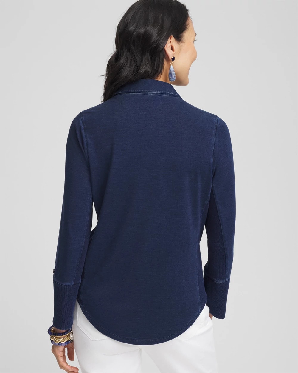 Chico's - Collared Henley Denim Top