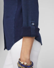 Chico's - Collared Henley Denim Top