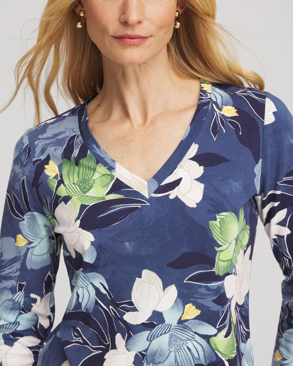 Chico's - Printed 3/4 Sleeve Perfect Tee