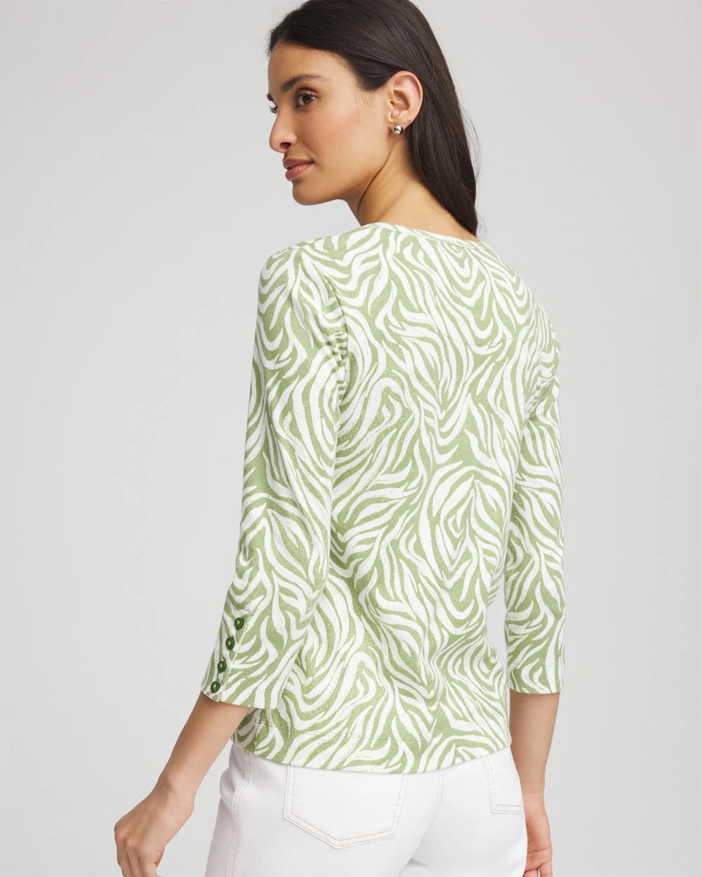 Chico's - Pima Button Sleeve Tee
