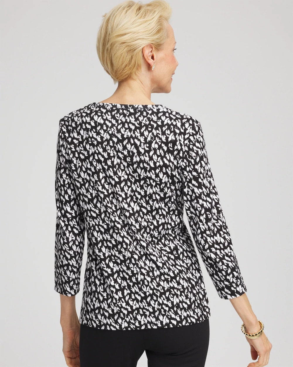 Chico's - Pima Crewneck Button Tee
