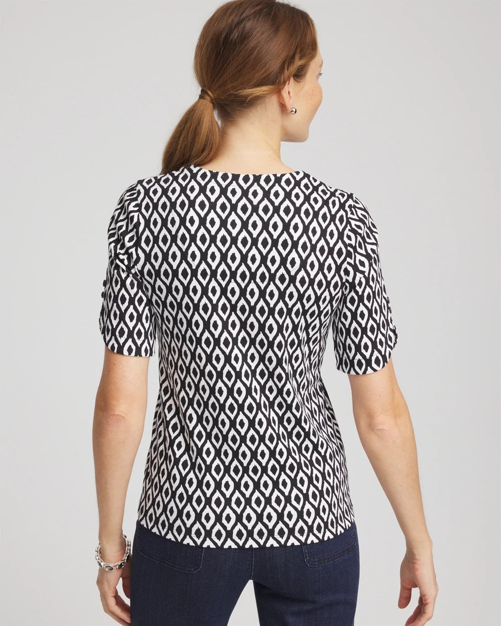Chico's - Printed Pima Elbow Sleeve Tee