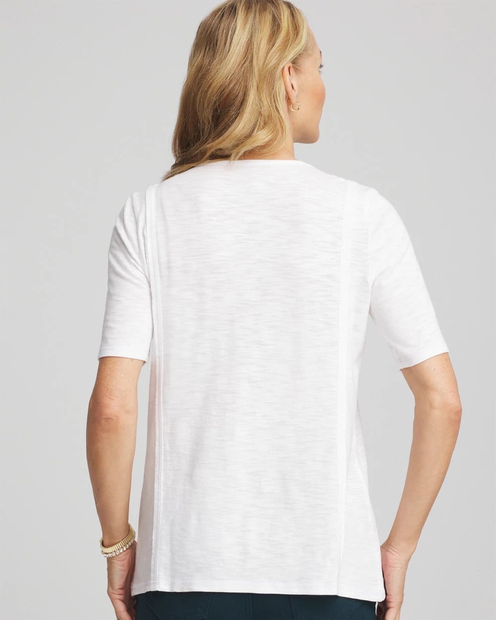 Chico's - Slub Paneled Elbow Tee
