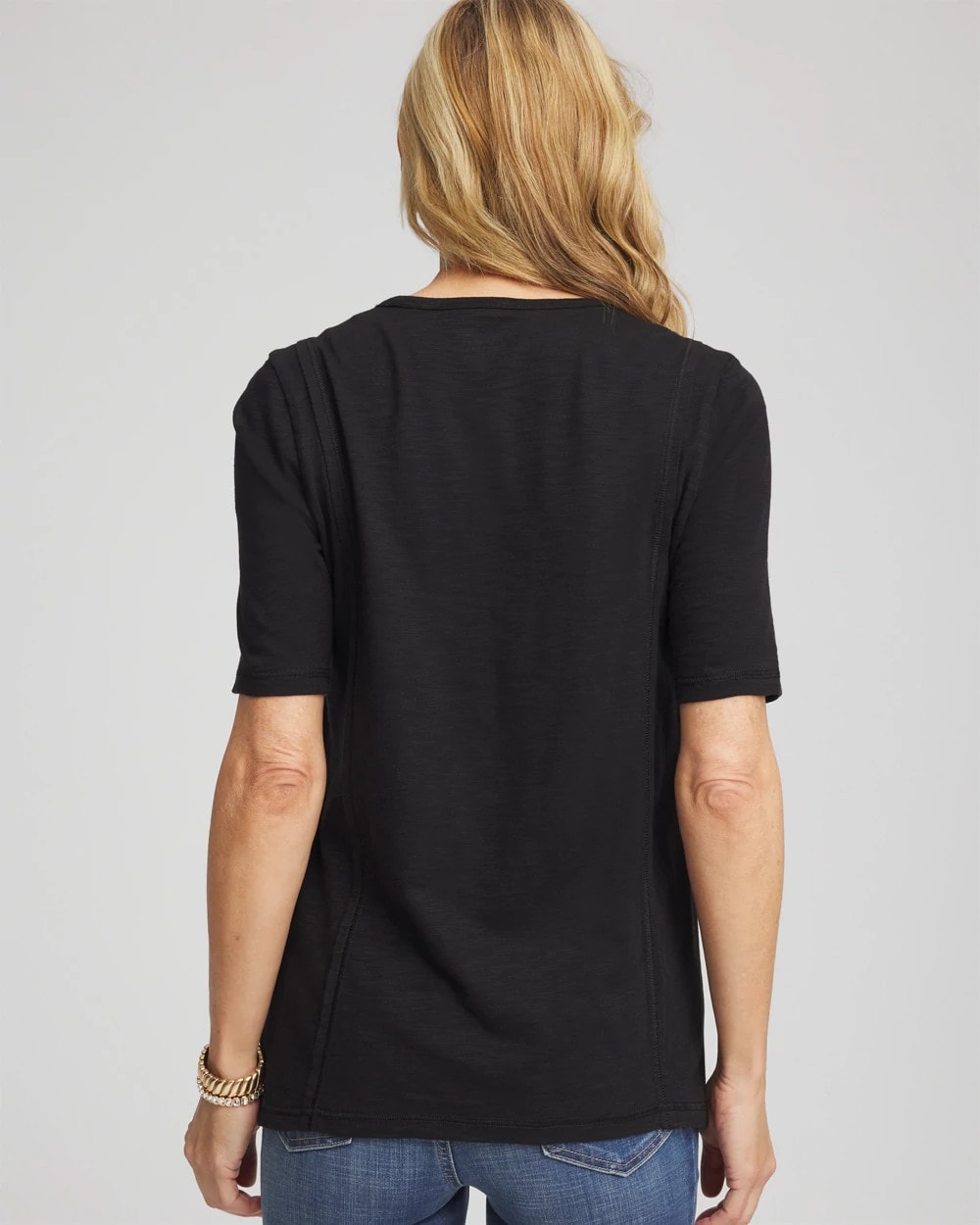 Chico's - Slub Paneled Elbow Tee