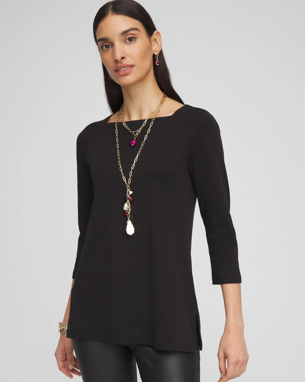 Chico's - Pima Cotton Square-Neck Tunic