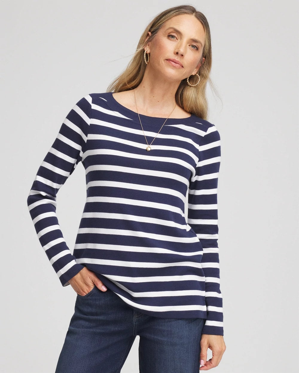 Chico's - Stretch Cotton Boatneck Tunic
