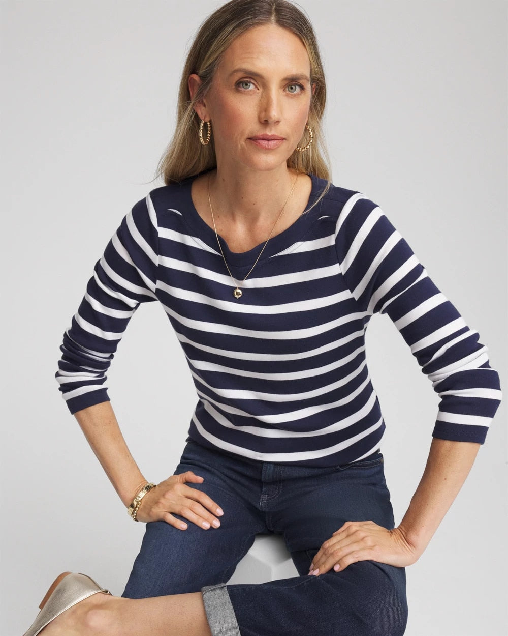 Chico's - Stretch Cotton Boatneck Tunic