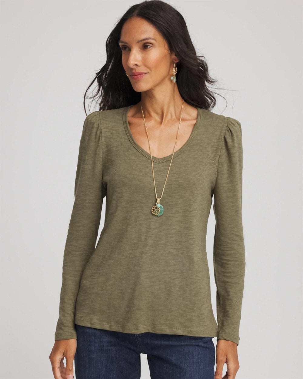 Chico's - Slub Puff-Sleeve Tee