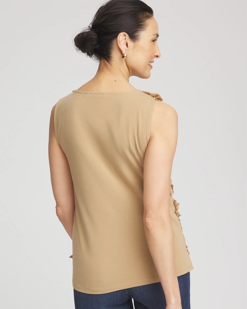 Chico's - Sleeveless Ruffle-Appliqué Tank Top