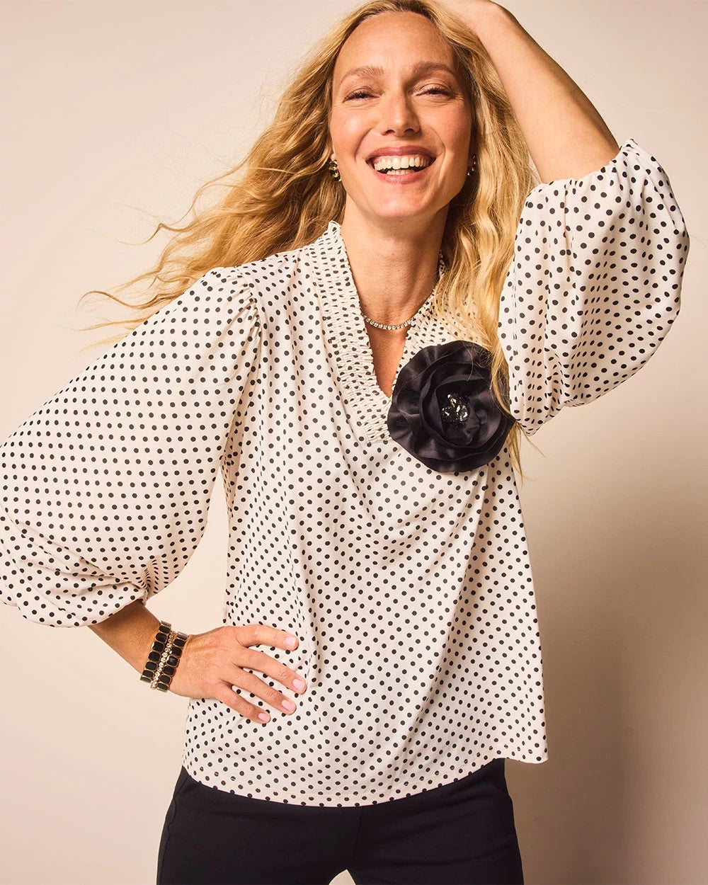 Chico's - Bubble-Sleeve Smocked Top