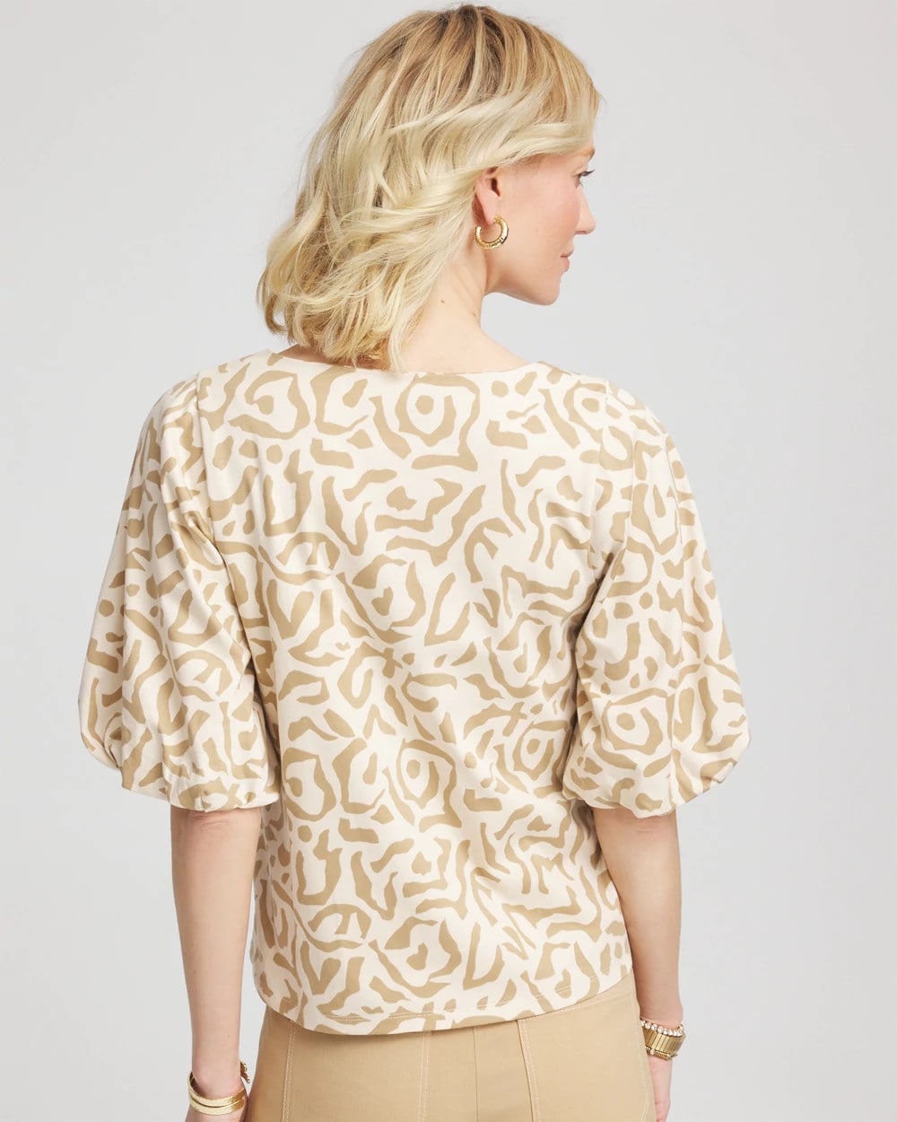 Chico's - Animal Print Bubble Sleeve Top