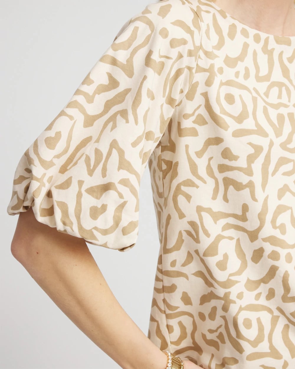 Chico's - Animal Print Bubble Sleeve Top