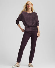 Chico's - Crinkle Velvet Banded-Bottom Top