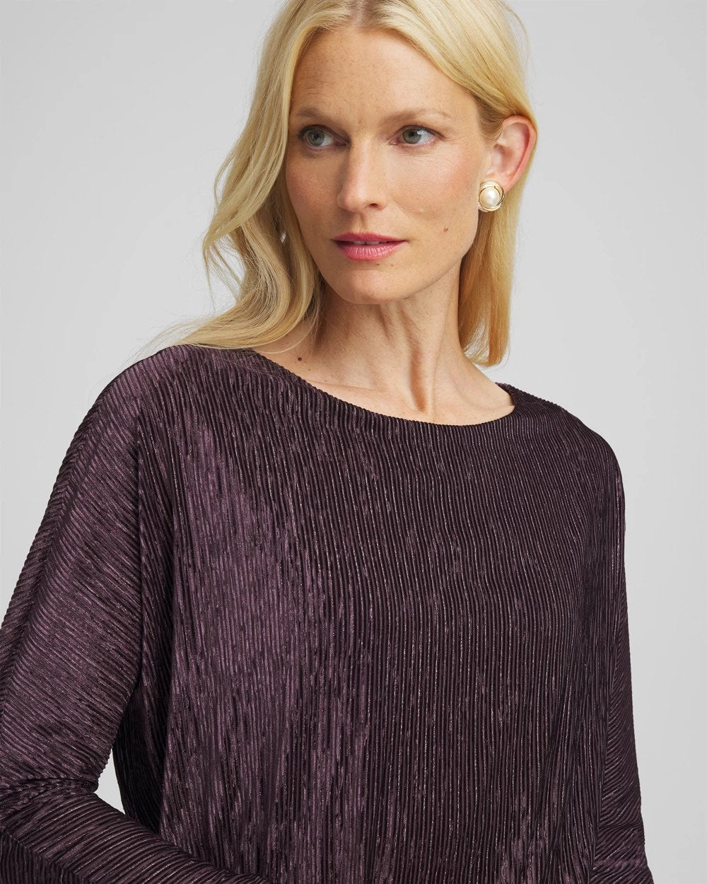 Chico's - Crinkle Velvet Banded-Bottom Top