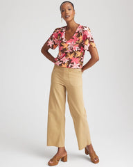 Chico's - Floral Petal-Sleeve Voop Neck Tee