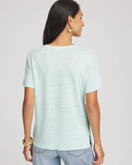 Chico's - Linen Embellished Parrot Easy Tee