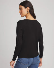 Chico's - Embellished Cowlneck Dolman Tee