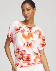 Chico's - Touch of Cool™ Tropical Ruched Banded Hem Top