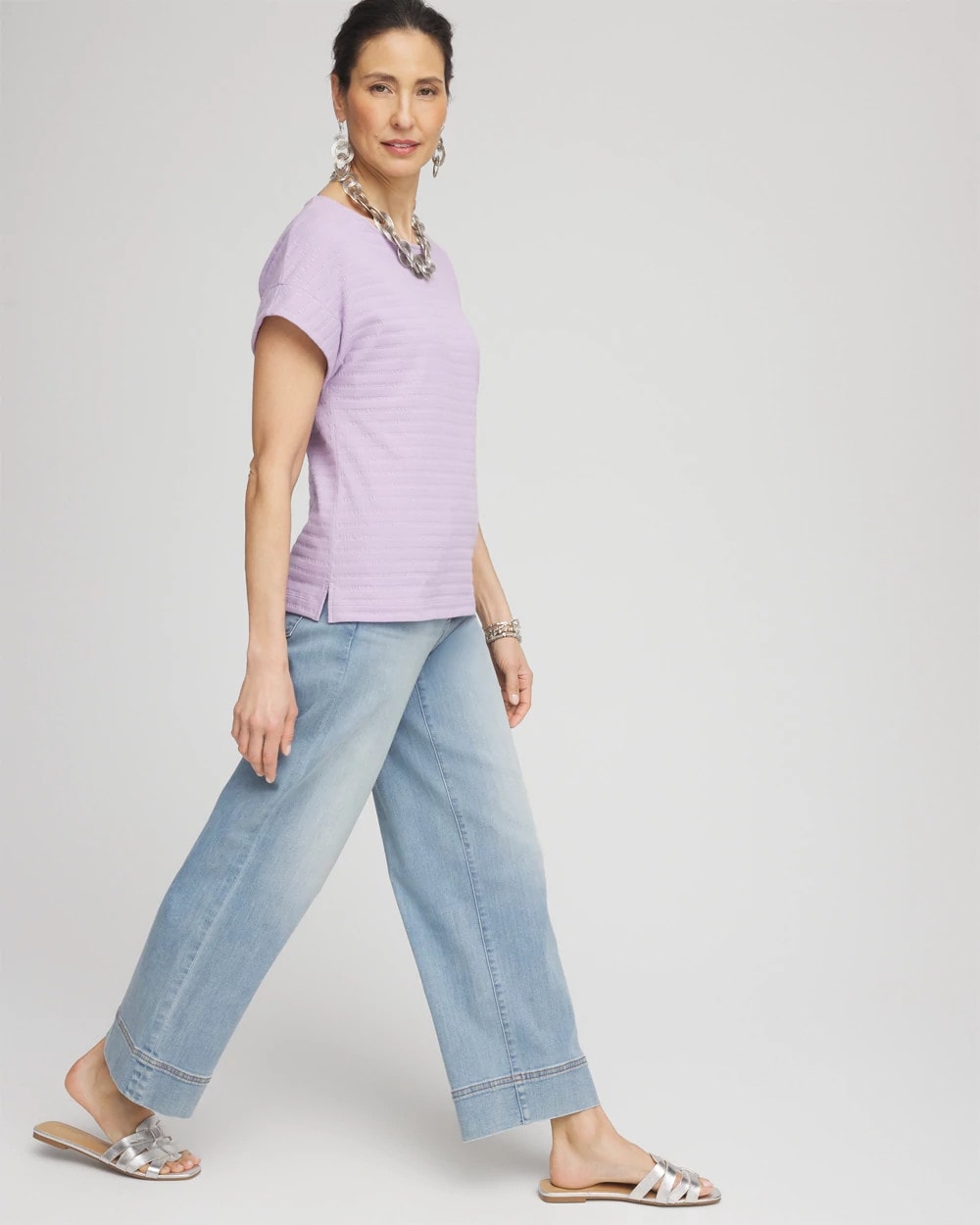 Chico's - Cap Sleeve Textured Tee
