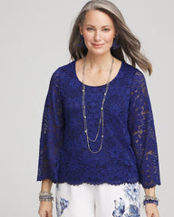 Chico's - Scalloped Hem Lace Top