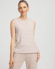 Chico's - Zenergy® UPF Sleeveless Metallic-Striped Tank