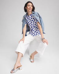 Chico's - Polka-Dot Pima Cotton Crewneck Tee