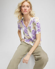 Chico's - Floral Slub Henley Tee