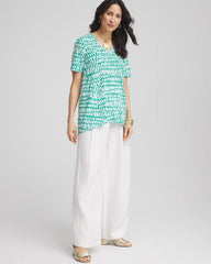 Chico's - Tropical Short Sleeve Forward-Seam Tee