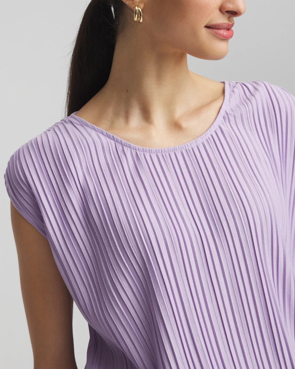 Chico's - Pleated Bubble-Hem Tee