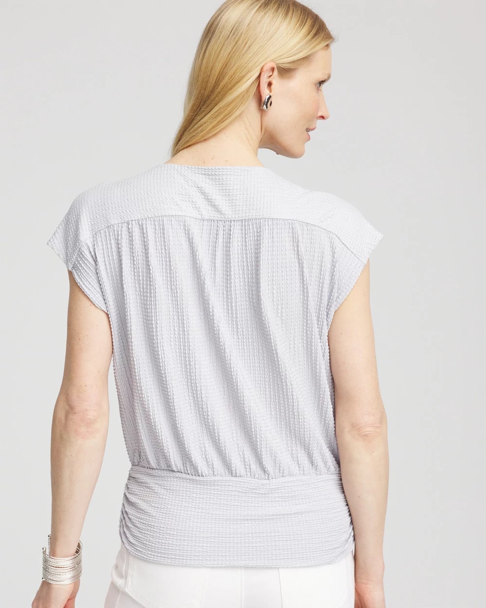 Chico's - Foiled Knit Banded Bottom Top